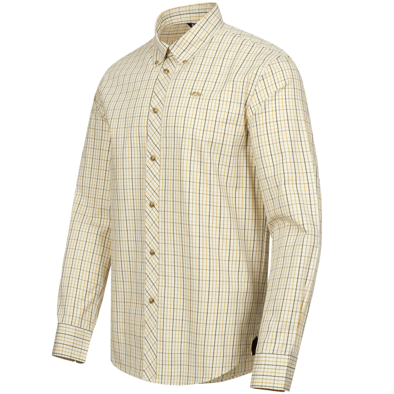 Blaser Men's Shirt Tristan 22 Beige/Yellow Checked - Afbeelding 4