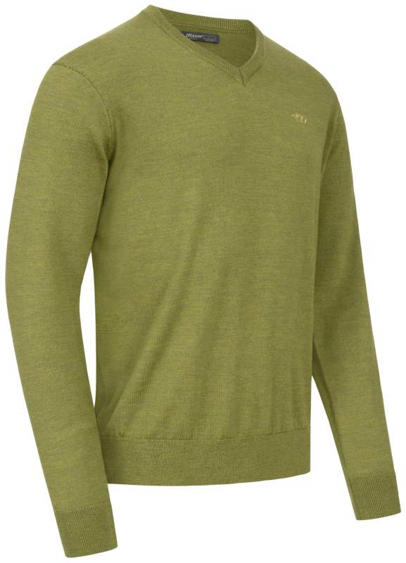 Blaser Men’s Merino V-Neck Sweater Vivid Green - Image 2