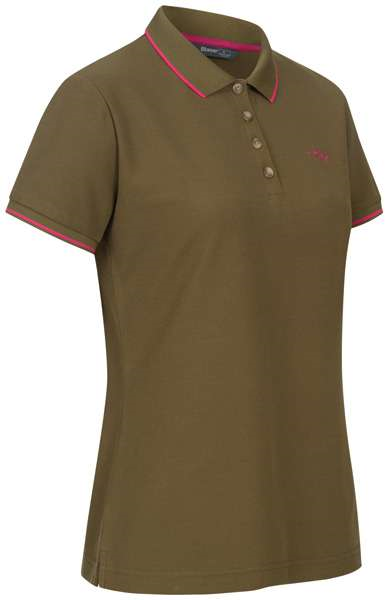 Blaser Ladies Polo Shirt 24 Dark Olive/Rose Violet - Afbeelding 3