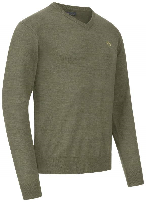 Blaser Men’s Merino V-Neck Sweater Dark Olive - Image 2