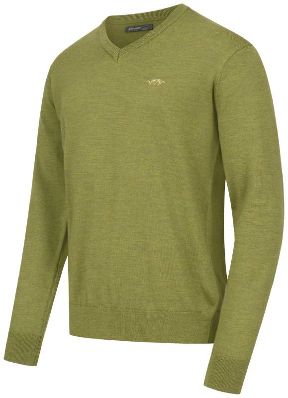 Blaser Men’s Merino V-Neck Sweater Vivid Green - Image 3