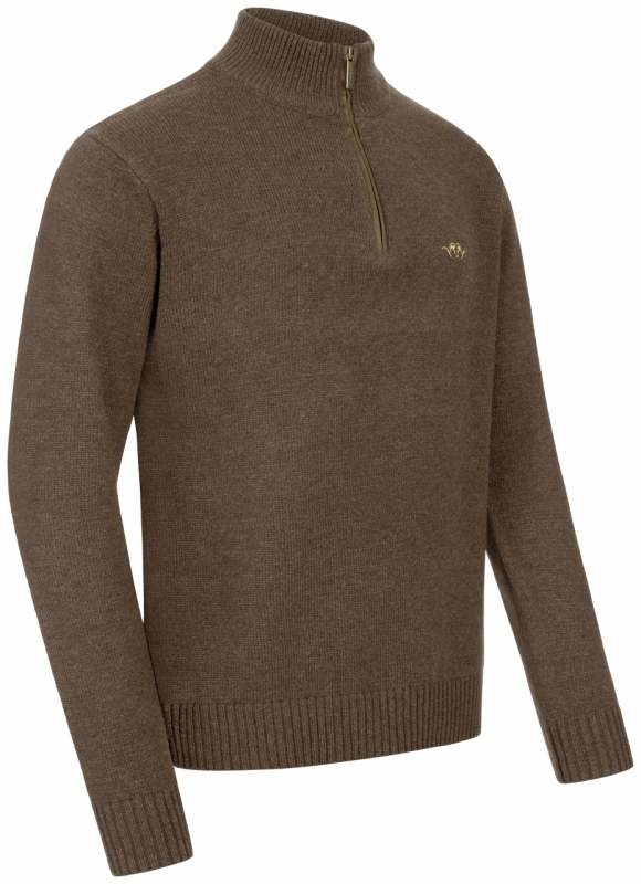 Blaser Men’s Wool HZ Sweater Dark Brown - Image 2