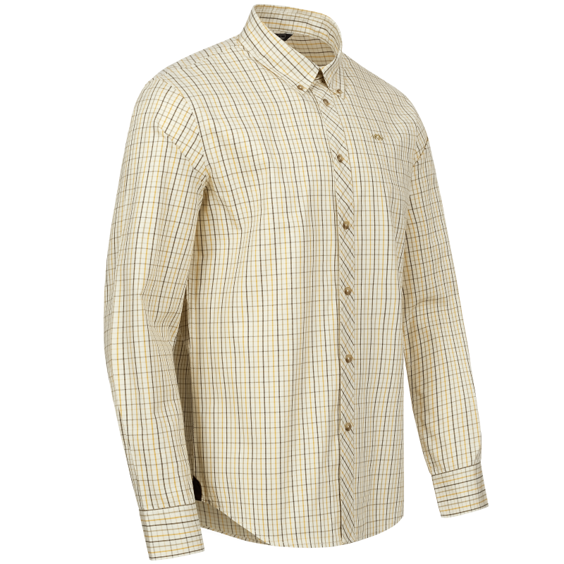 Blaser Men's Shirt Tristan 22 Beige/Yellow Checked - Afbeelding 3