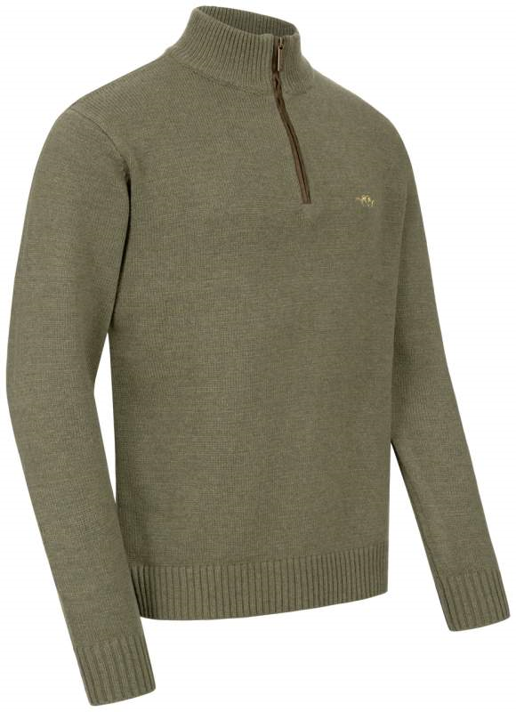 Blaser Men’s Wool HZ Sweater Dark Olive - Image 2