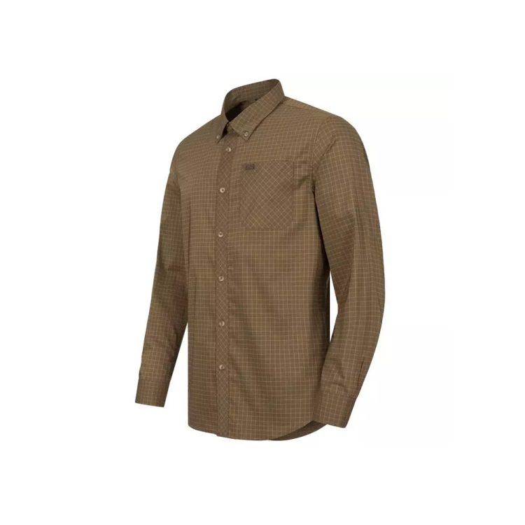 Blaser Men's Stretch Shirt Serge Dark Olive checked - Afbeelding 4